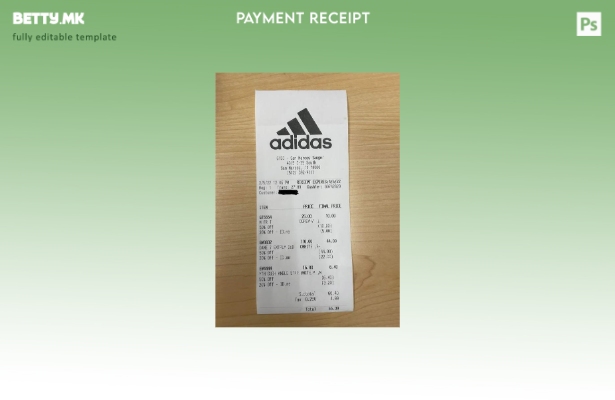 Модерен стил на САД Адидас шаблон потврда за плаќање